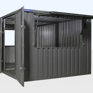 3m x 4.2m side linked flat packed kiosk bundle ral7015 1.webp