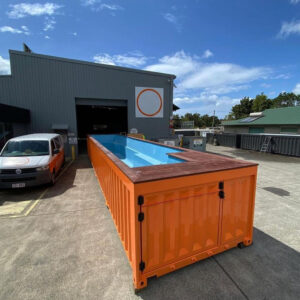Pool-Container, Schwimmbecken aus Seecontainer, Außenansicht, EMC Containerhandel GmbH, Duisburg