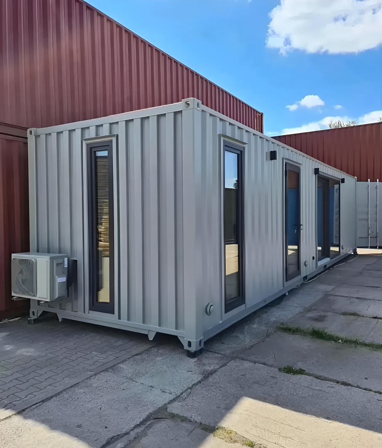 40 Fuß Containerhaus, individuell, Außenansicht 40 Fuß Containerhaus, individuell, Außenansicht, EMC Containerhandel GmbH, Duisburg