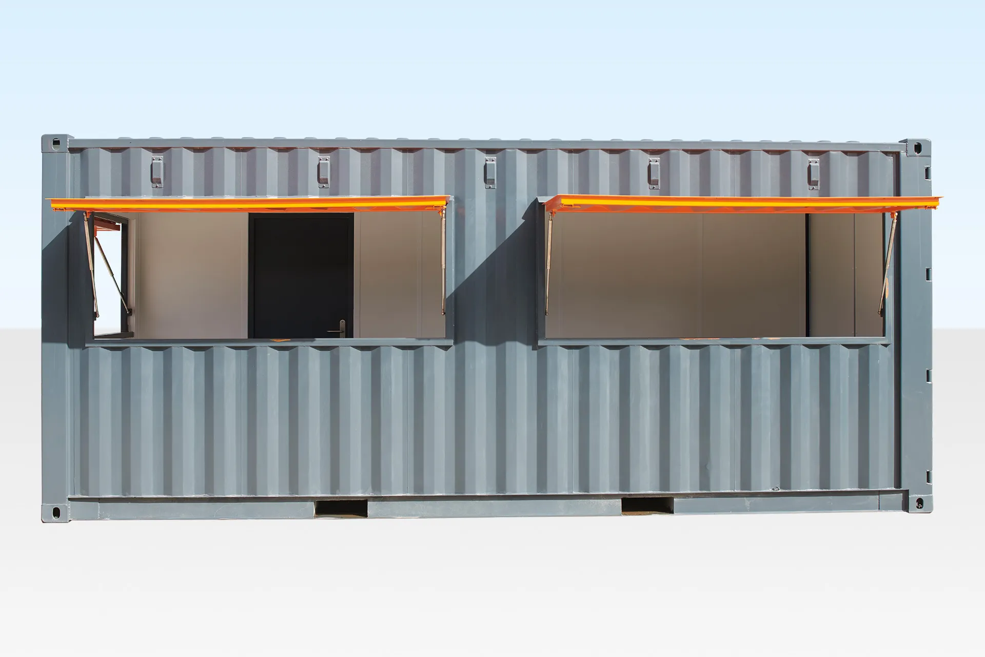 20 Fuß Verkaufscontainer, Café und Kiosk, Außenansicht 20 Fuß Verkaufscontainer, Café und Kiosk, Außenansicht, EMC Containerhandel GmbH, Duisburg