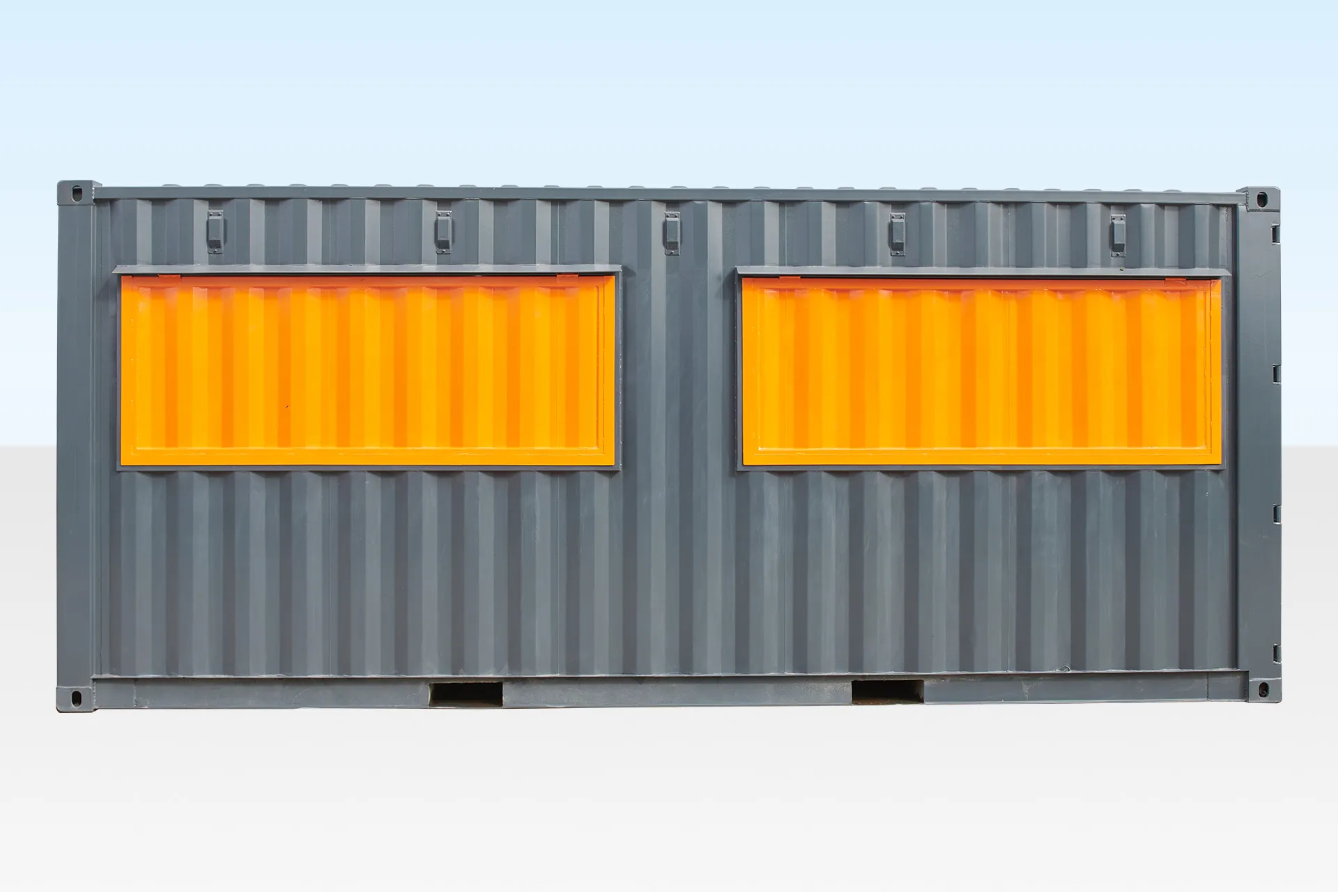 20 Fuß Verkaufscontainer, Café und Kiosk, Seitenansicht 20 Fuß Verkaufscontainer, Café und Kiosk, Seitenansicht, EMC Containerhandel GmbH, Duisburg